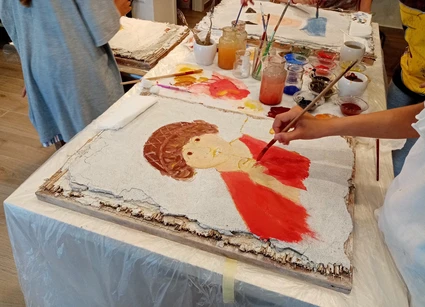 Fresco course in art studio in the Lake Garda hinterland 11